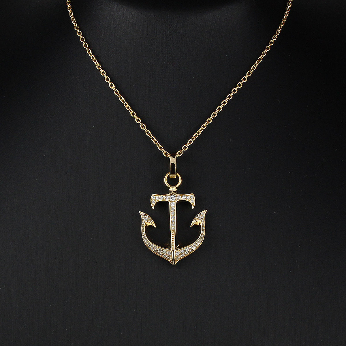 【King Limo キングリモ】KLP69GCZ:ANCHOR PENDANT-PAVE アンカーペンダント