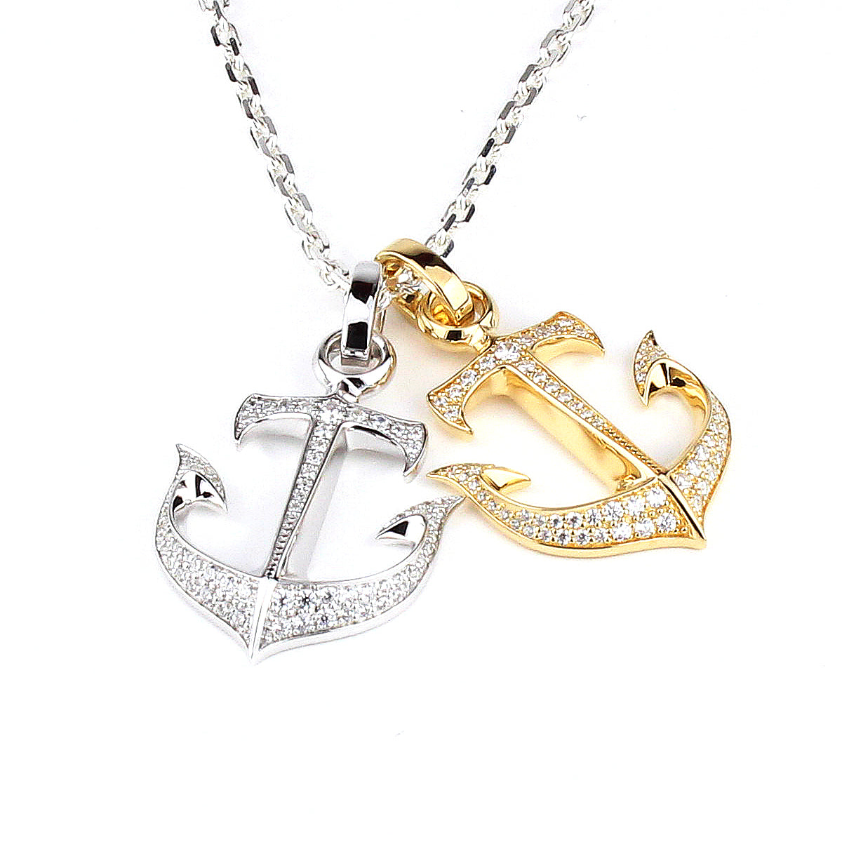 【King Limo キングリモ】KLP69GCZ：ANCHOR PENDANT-PAVE アンカーペンダント