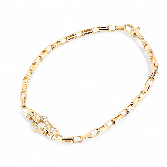 【King Limo キングリモ】KLCB05GCZ：GRACE CHAINE BRACELET グレイスチェーンブレスレット-GD