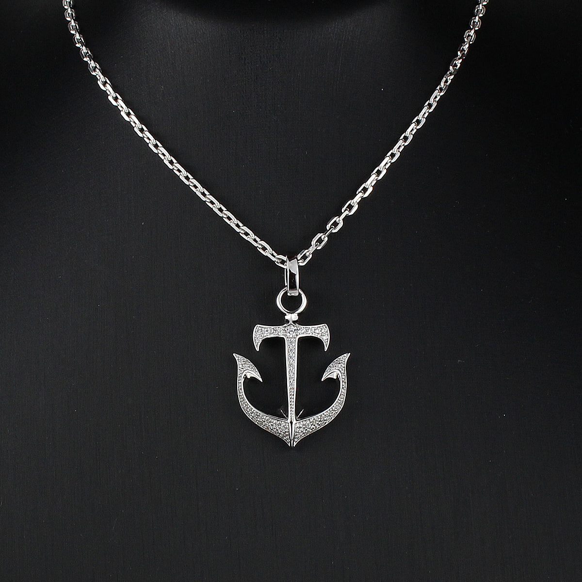 【King Limo キングリモ】KLP69CZ：ANCHOR PENDANT-PAVE アンカーペンダント