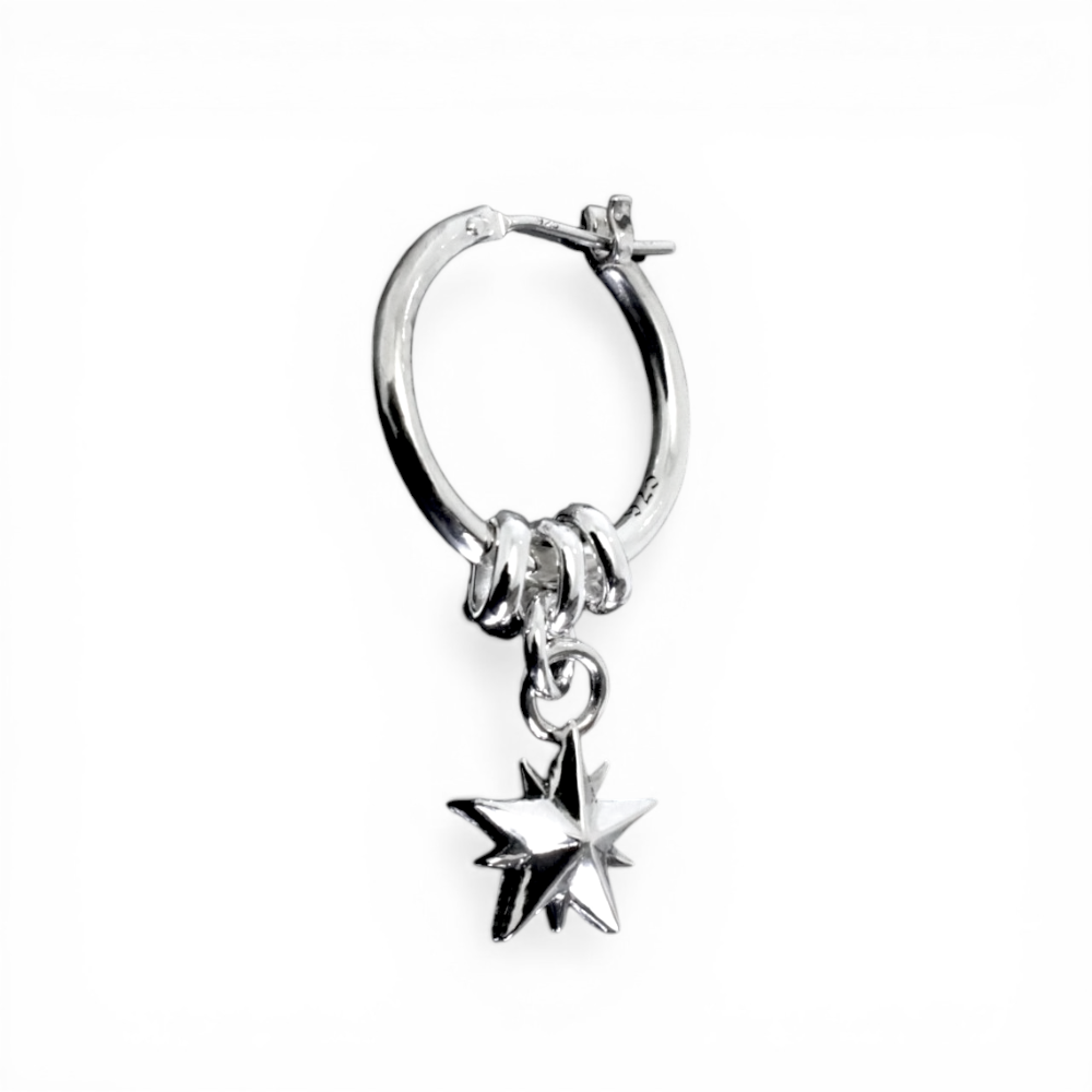 【GODSIZE ゴッドサイズ】 THIN HOOP with OVAL & 10P STAR/1.8mm