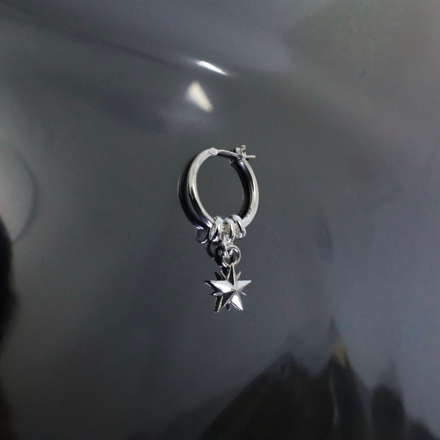 【GODSIZE ゴッドサイズ】 THIN HOOP with OVAL & 10P STAR/1.8mm