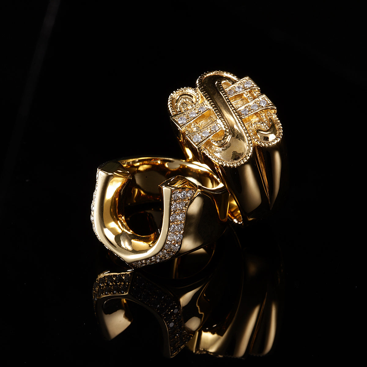 【King Limo キングリモ】KLR14GCZ：HIGH ROLLER RING-PAVE ハイローラーリング