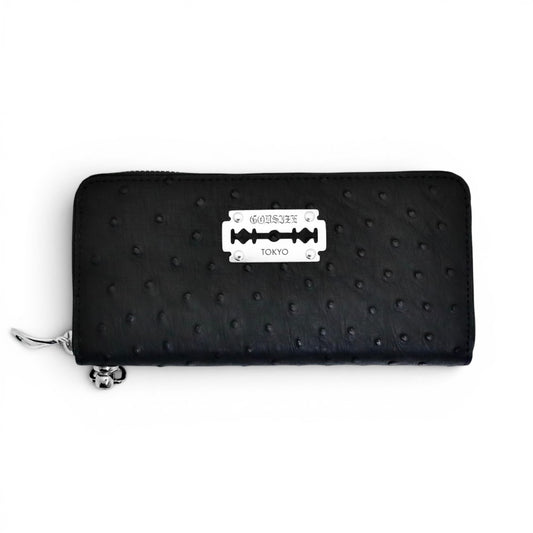 2026AW受注商品【GODSIZE ゴッドサイズ】GODSIZE OSTRICH LEATHER ROUND ZIP LONG WALLET / オーストリッチレザー ラウンドジップロングウォレット