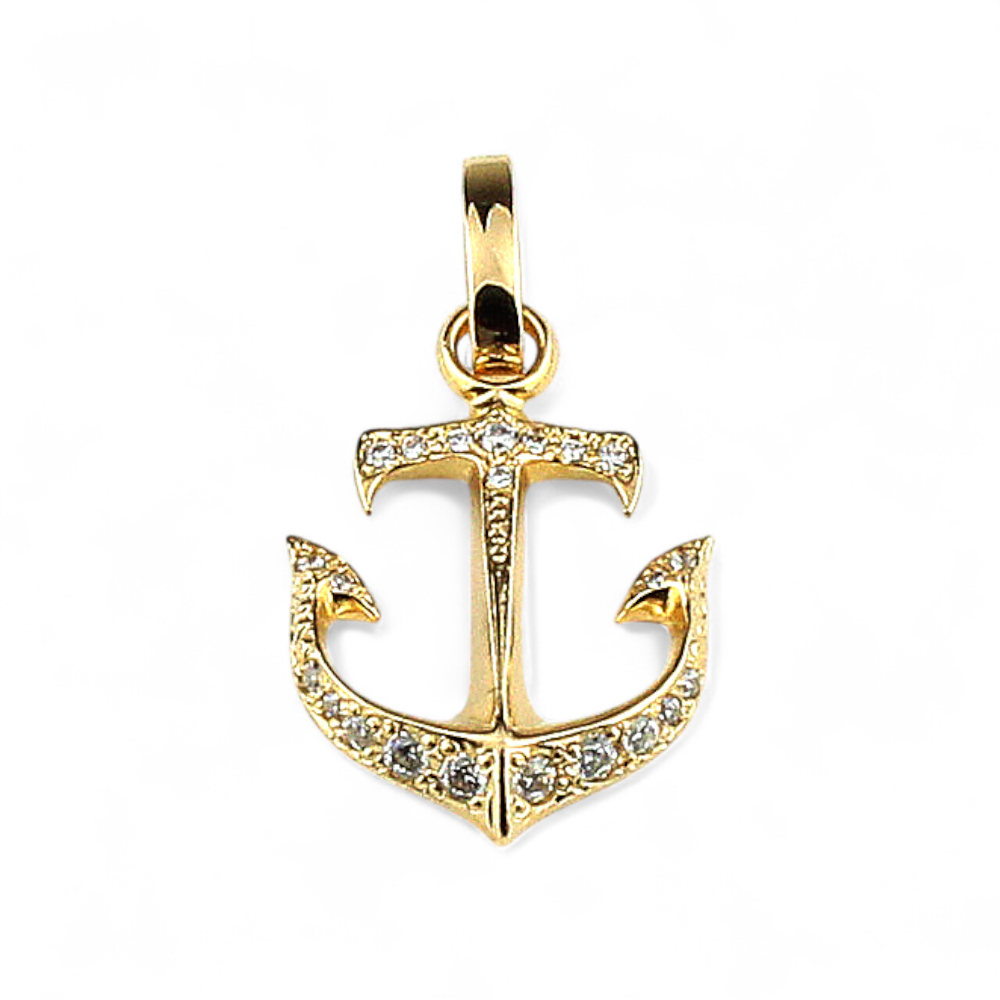 【King Limo キングリモ】KLCM24GCZ：MICRO ANCHOR CHARM-PAVE マイクロアンカーチャーム