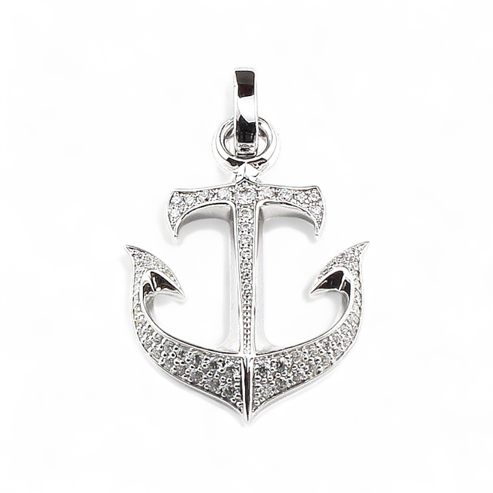 【King Limo キングリモ】KLP69CZ：ANCHOR PENDANT-PAVE アンカーペンダント