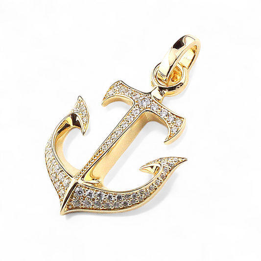 【King Limo キングリモ】KLP69GCZ：ANCHOR PENDANT-PAVE アンカーペンダント