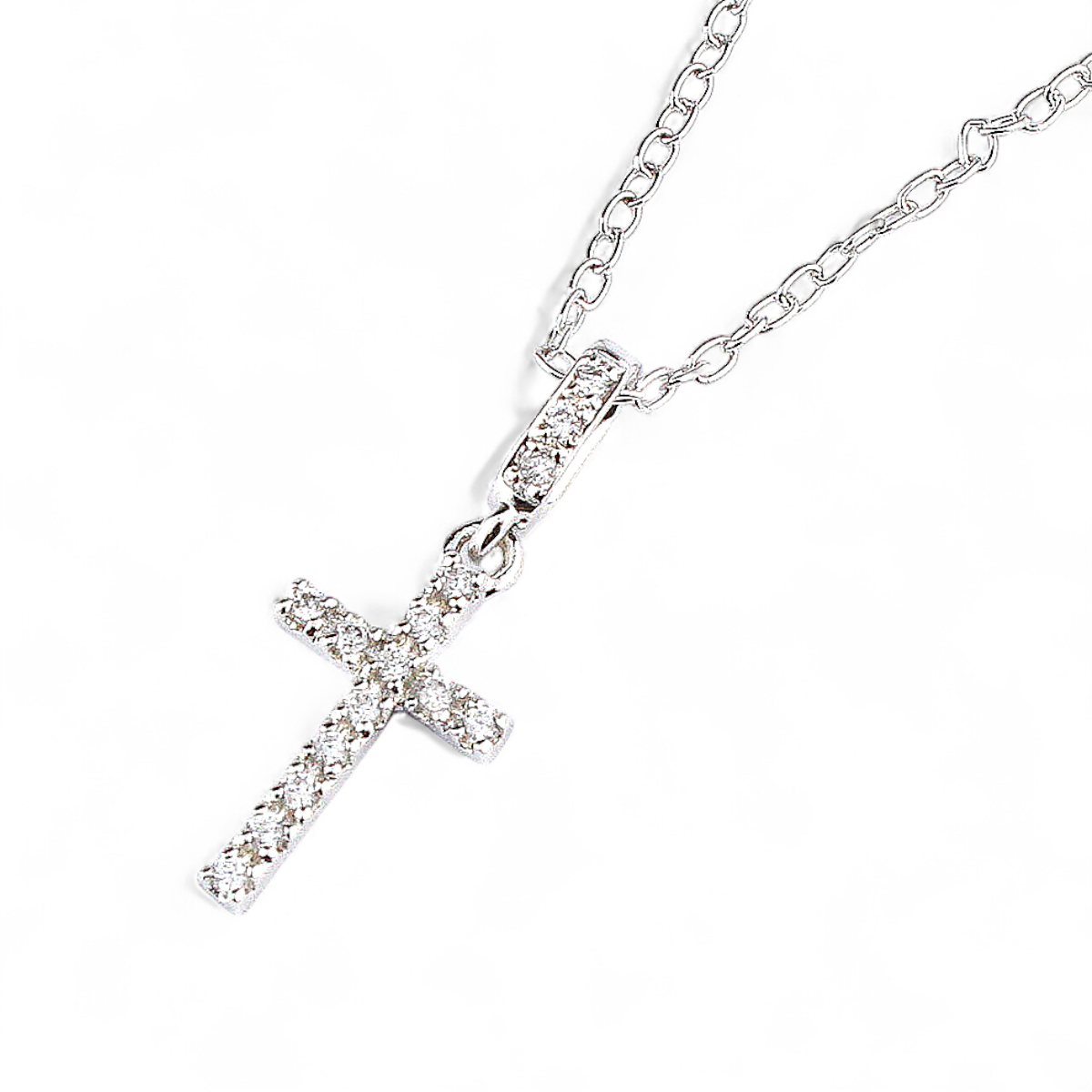 【King Limo キングリモ】KLT06CZ：MICRO CROSS NECKLACE-SV マイクロクロスネックレス