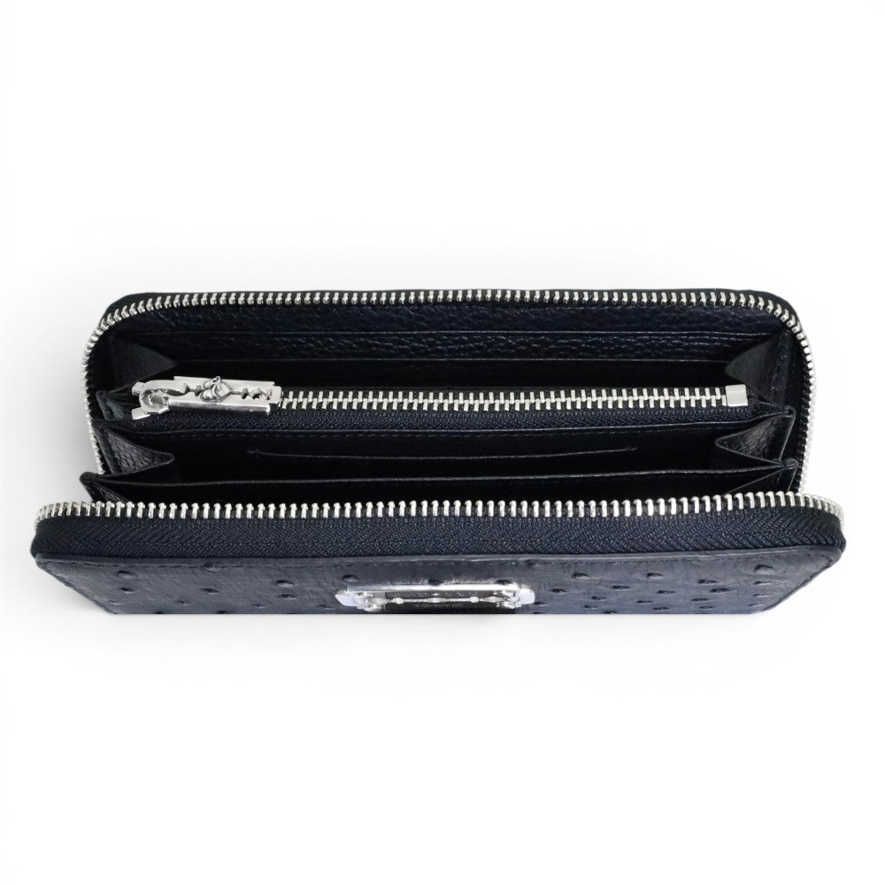 2026AW受注商品【GODSIZE ゴッドサイズ】GODSIZE OSTRICH LEATHER ROUND ZIP LONG WALLET / オーストリッチレザー ラウンドジップロングウォレット