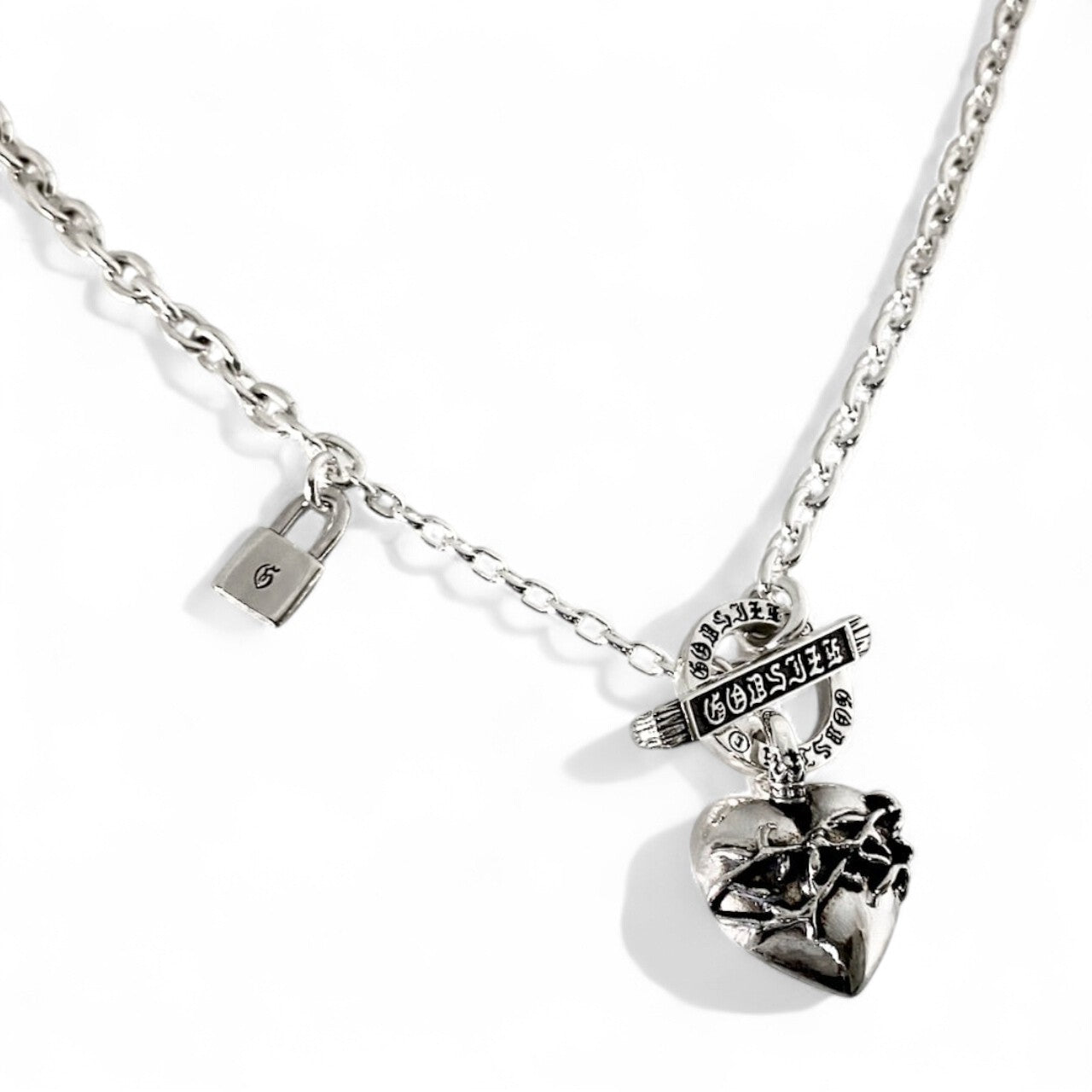 【GODSIZE ゴッドサイズ】 GS-CLCN-TB01 CHAIN NECKLACE T-BAR 【HEART】/ ハートネックレス Tバー