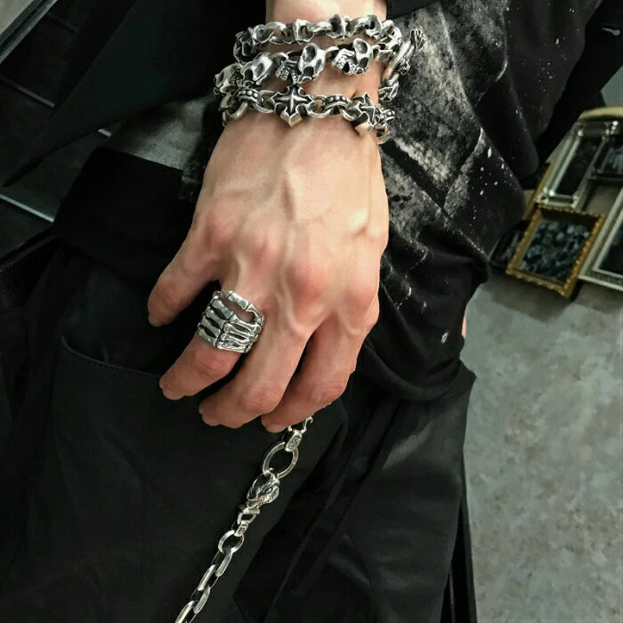 【CRAZY PIG DESIGNS クレイジーピッグデザインズ】NO.12 Bone Hand Ring ボーンハンドリング