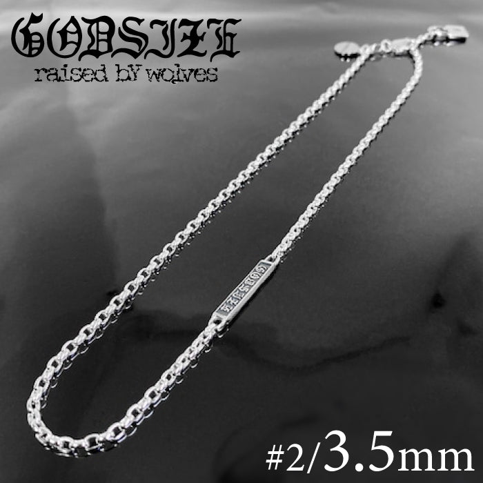 【GODSIZE ゴッドサイズ】GS-02-IDCN CHAIN NECKLACE #2(3.5mm) シルバーネックレス