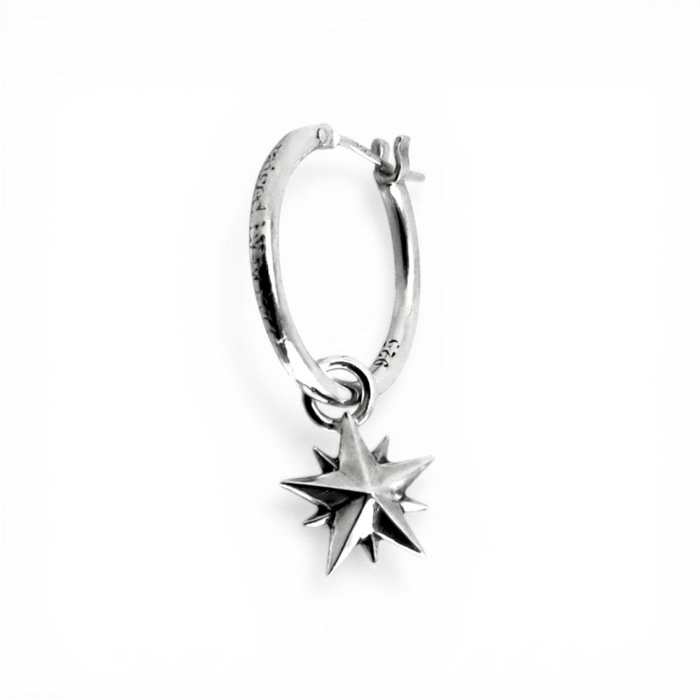 【GODSIZE ゴッドサイズ】 THIN HOOP with 10P STAR/1.8mm