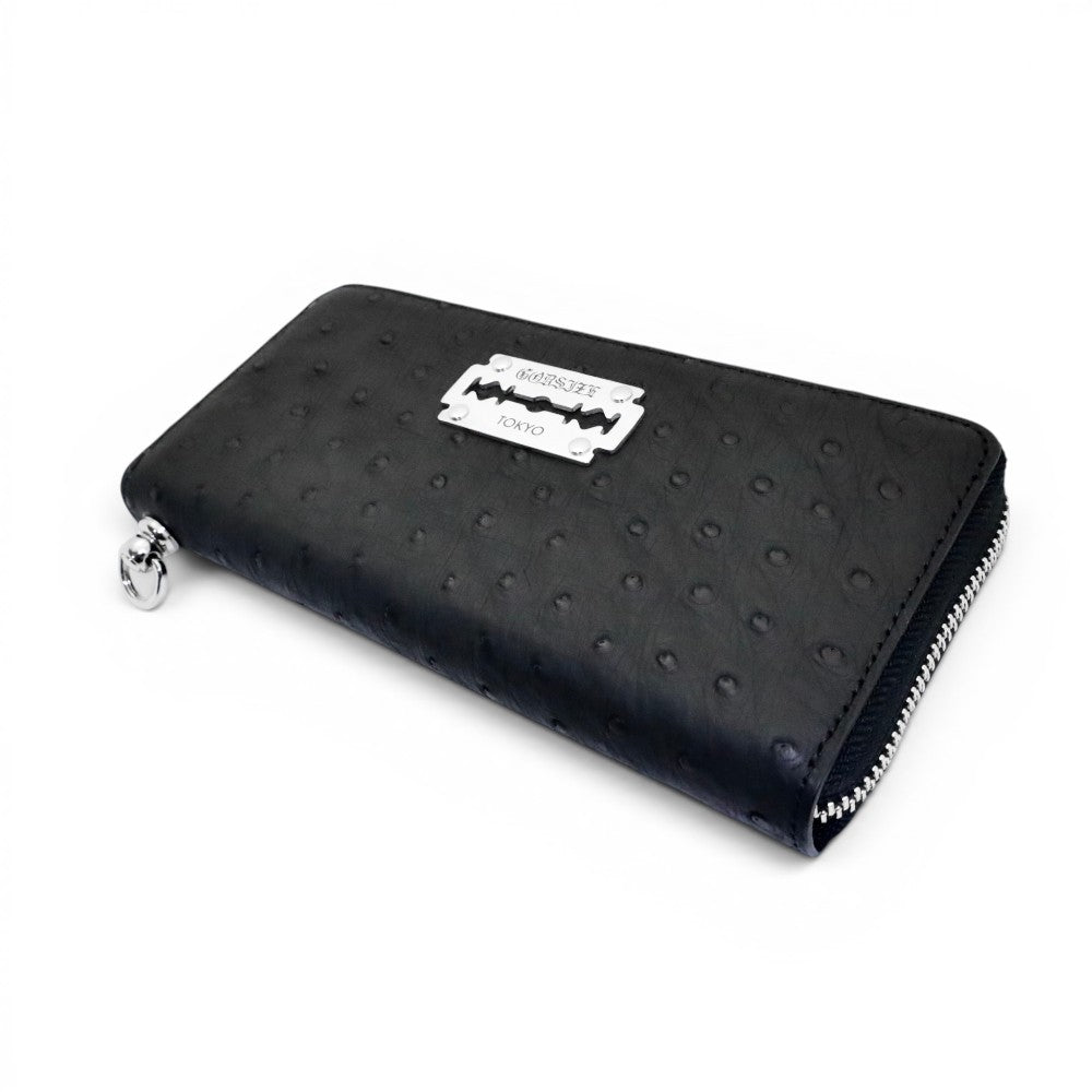 2026AW受注商品【GODSIZE ゴッドサイズ】GODSIZE OSTRICH LEATHER ROUND ZIP LONG WALLET / オーストリッチレザー ラウンドジップロングウォレット