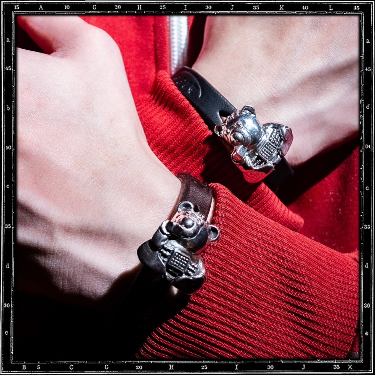 【CRAZY PIG DESIGNS クレイジーピッグデザインズ】PSYCHO TEDDY BEAR LEATHER BRACELET