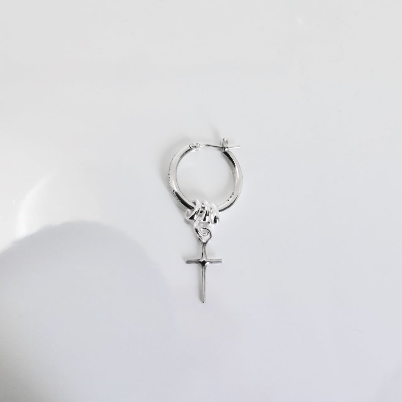 【GODSIZE ゴッドサイズ】THIN HOOP with OVAL & CROSS/1.8mm