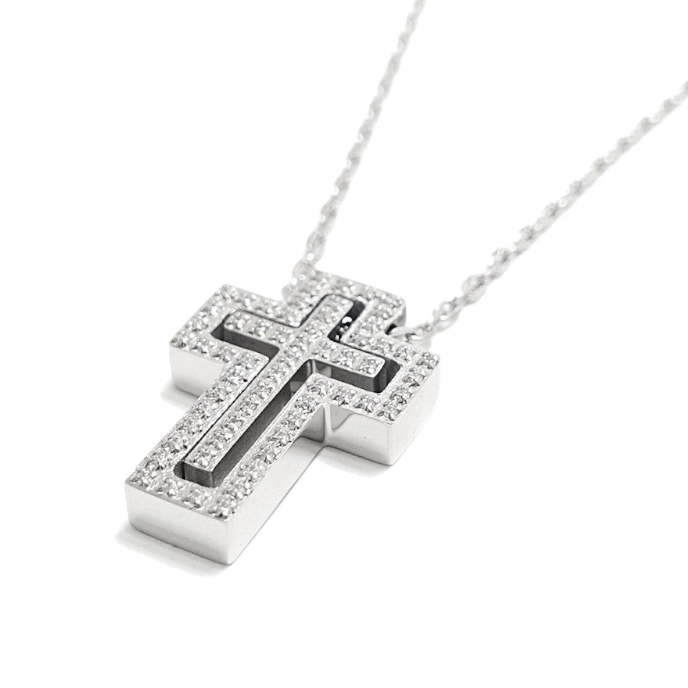 【Bastille】BHASN-003 Cross Pavé Necklace