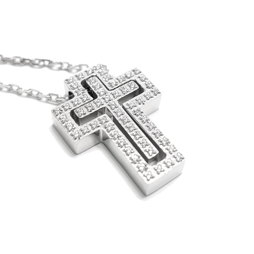 【Bastille】BHASN-003 Cross Pavé Necklace