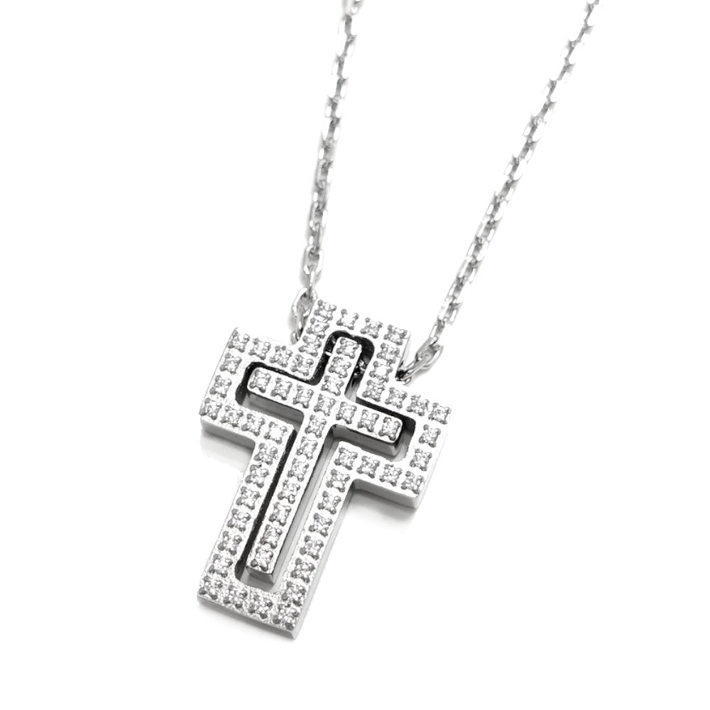 【Bastille】BHASN-003 Cross Pavé Necklace
