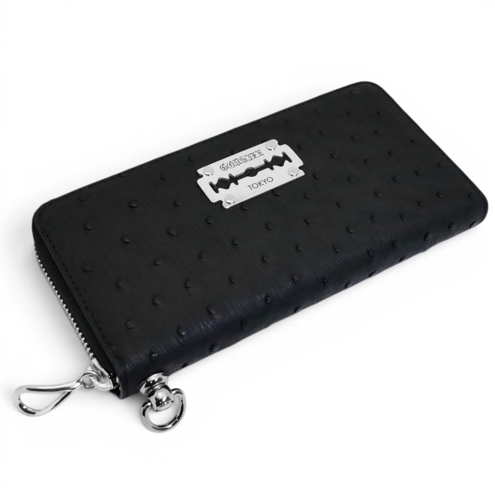 2026AW受注商品【GODSIZE ゴッドサイズ】GODSIZE OSTRICH LEATHER ROUND ZIP LONG WALLET / オーストリッチレザー ラウンドジップロングウォレット