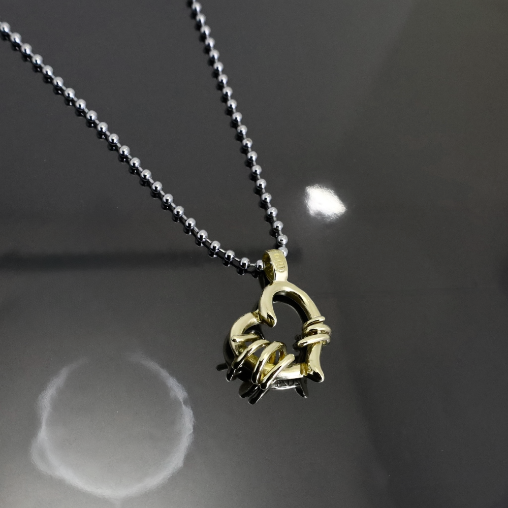 2026AW先行予約【GODSIZE ゴッドサイズ】 GS675PD BRASS THORNY HEART PENDANT/ 真鍮 ソーニーハートペンダント Medium