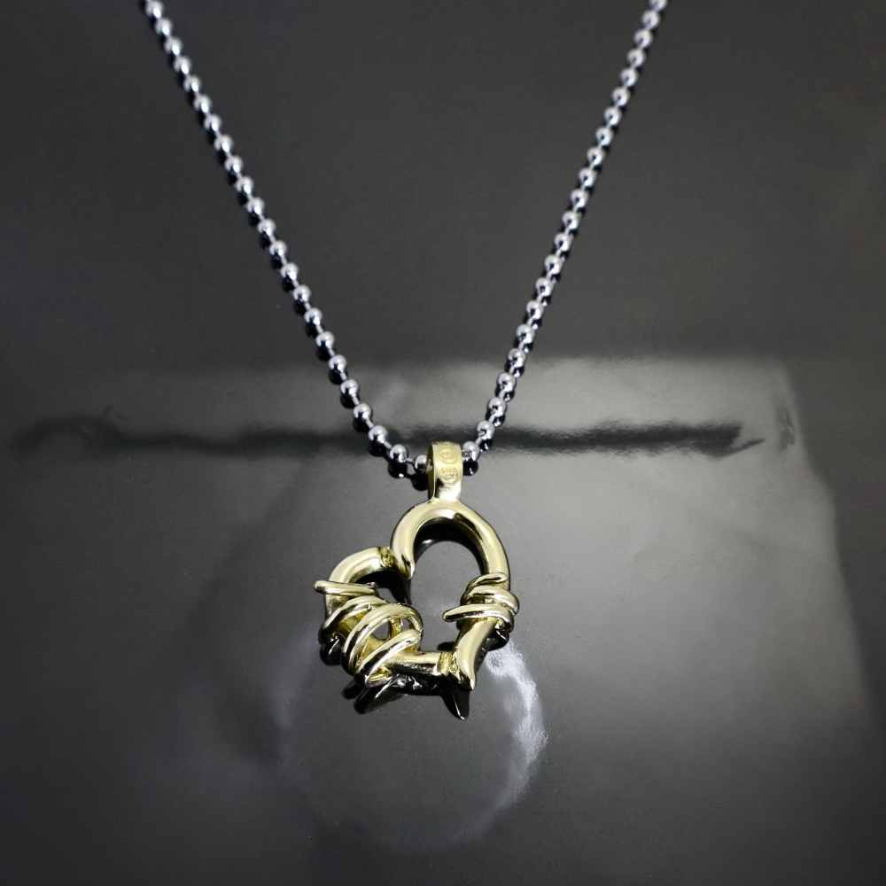 2026AW先行予約【GODSIZE ゴッドサイズ】 GS675PD BRASS THORNY HEART PENDANT/ 真鍮 ソーニーハートペンダント Medium