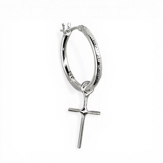 【GODSIZE】THIN HOOP with CROSS/1.8mm