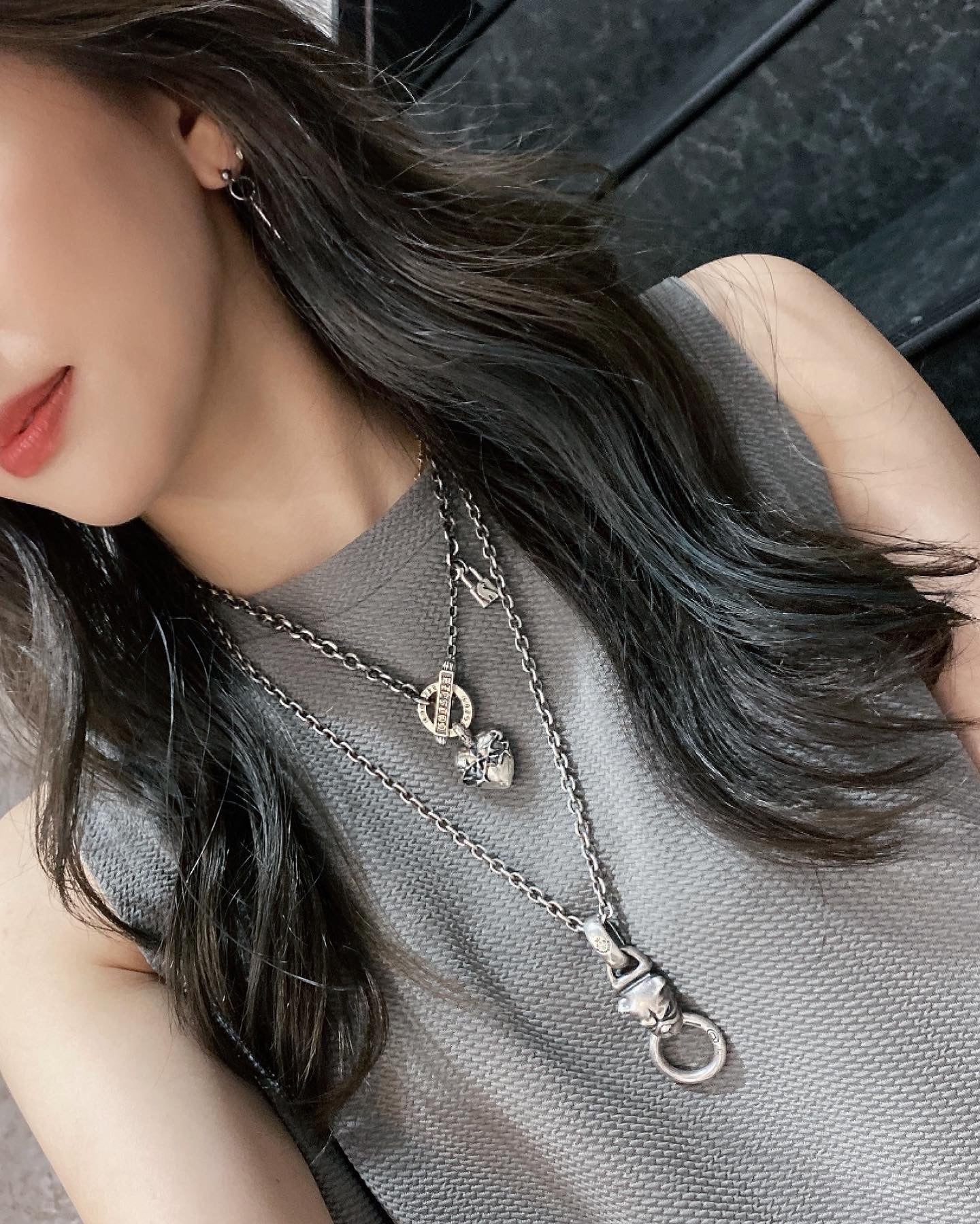 【GODSIZE ゴッドサイズ】 GS-CLCN-TB01 CHAIN NECKLACE T-BAR 【HEART】/ ハートネックレス Tバー