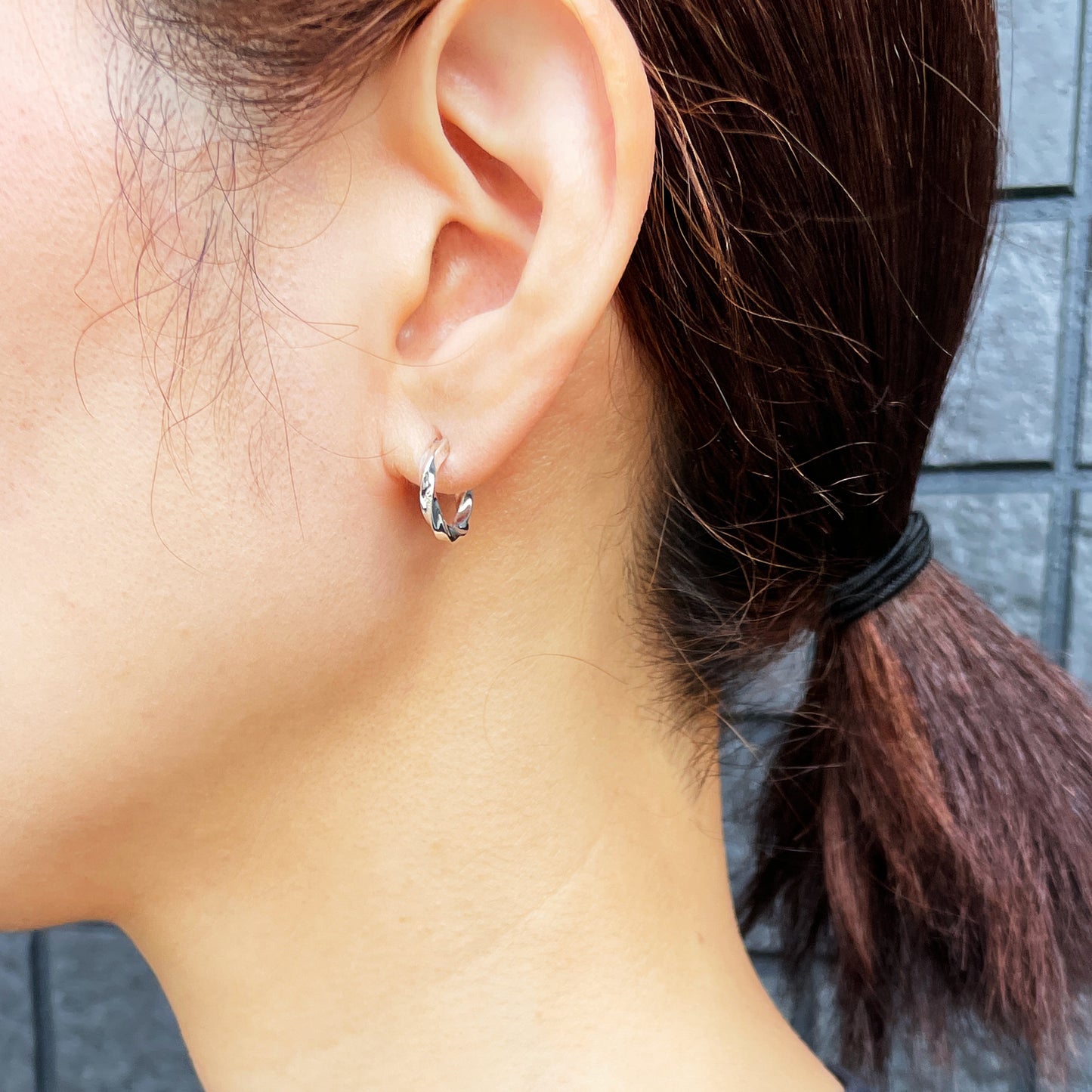 【GABLEO BRAGA/ガブレオ ブラガ】BE01004SV  Twist Hoop Earring