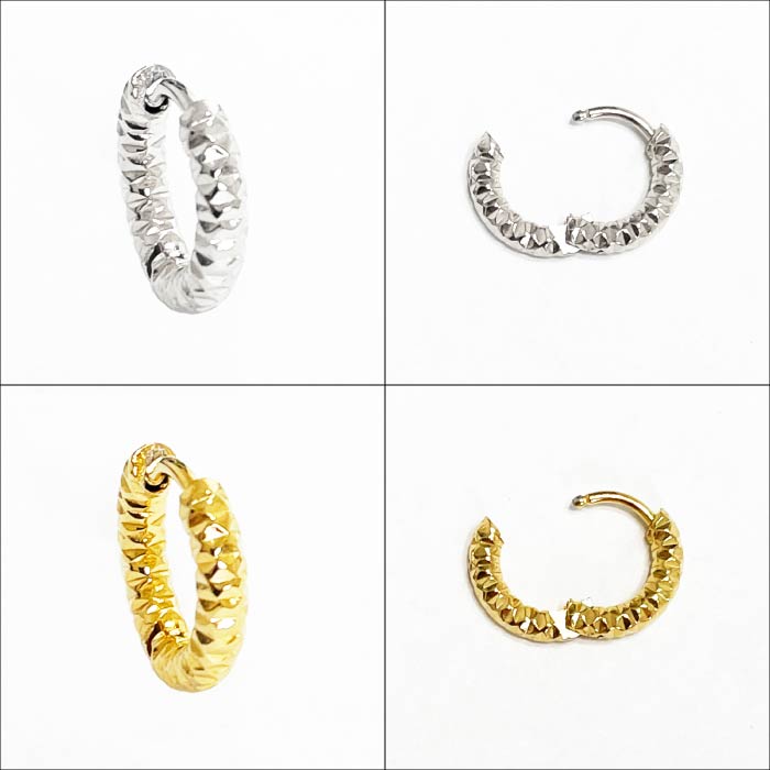【GABLEO BRAGA/ガブレオ ブラガ】BE01007SS Jaggy Design Hoop Earring