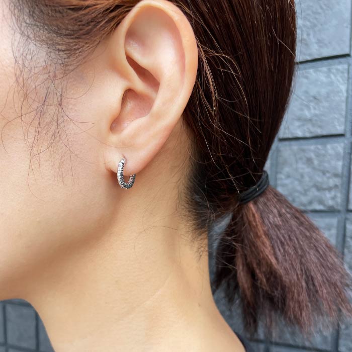 【GABLEO BRAGA/ガブレオ ブラガ】BE01007SS Jaggy Design Hoop Earring