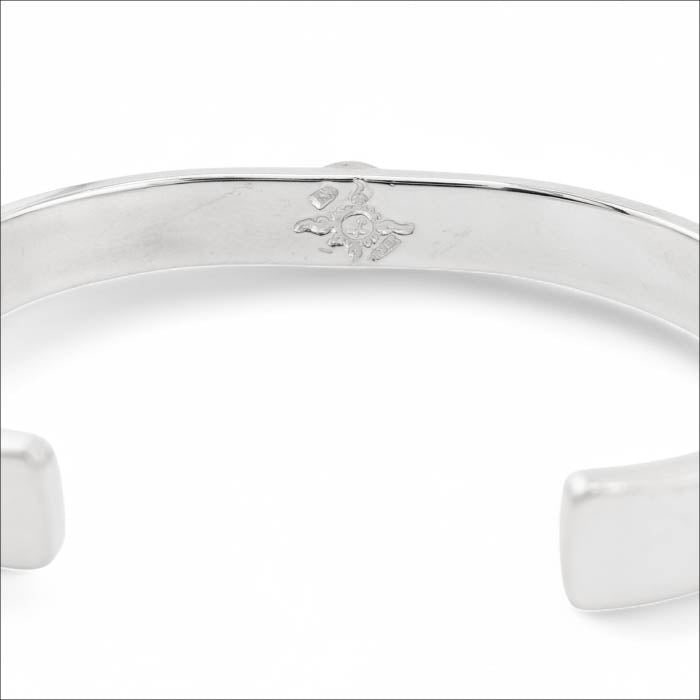 【FIRST ARROW’s ファーストアローズ】BR-013 K18付 平打8mm カラ草彫りバングル