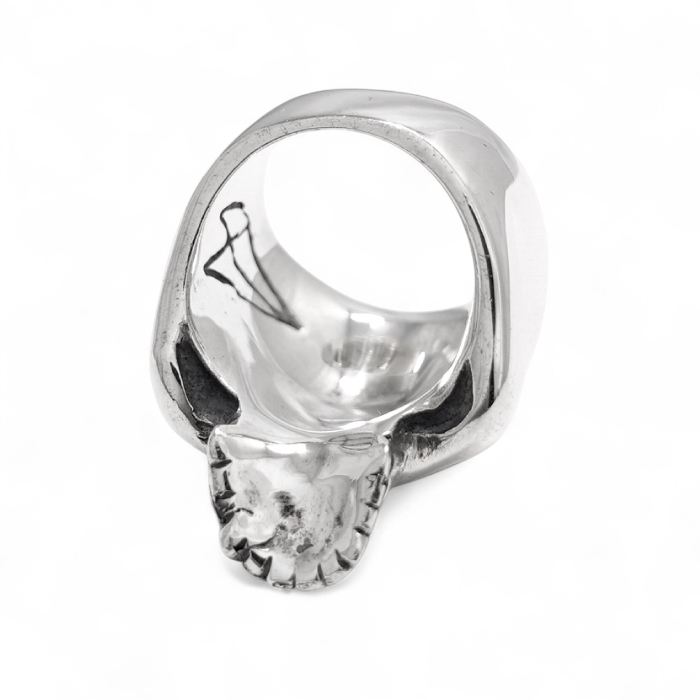 【CRAZY PIG DESIGNS クレイジーピッグデザインズ】NO.27 Large Evil Skull Ring ラージイーヴル(エビル) スカルリング