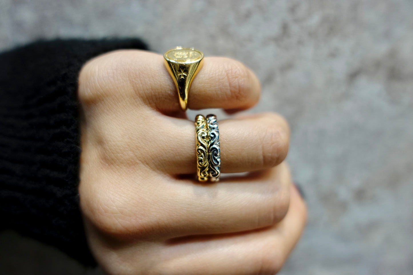 【Bastille バスティーユ】BHAR-036： Small ambre ring スモールアンバーぺールリング