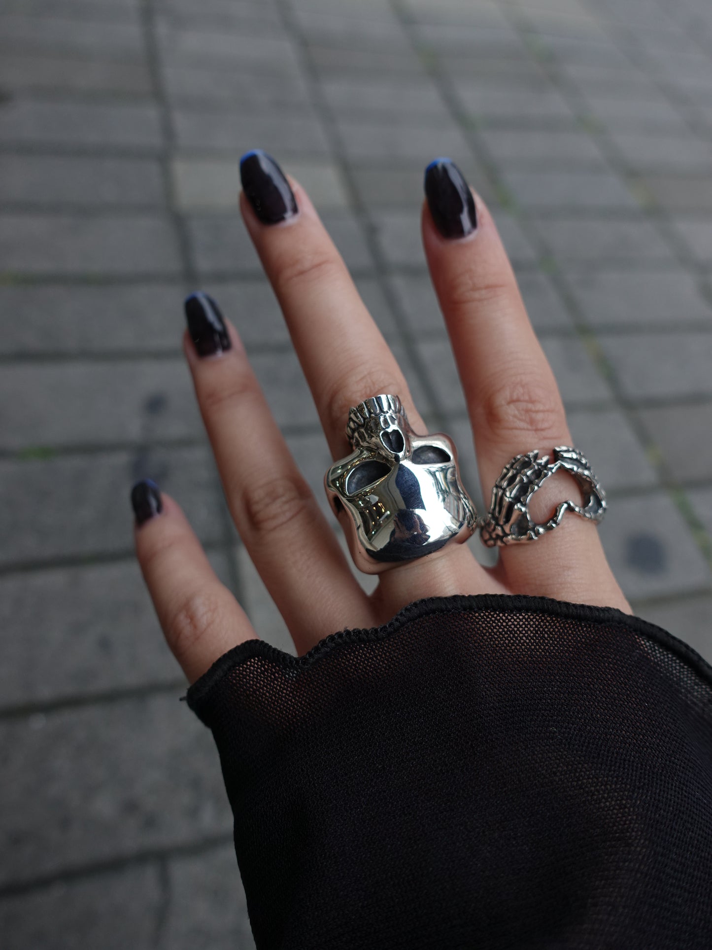 【CRAZY PIG DESIGNS クレイジーピッグデザインズ】NO.27 Large Evil Skull Ring ラージイーヴル(エビル) スカルリング