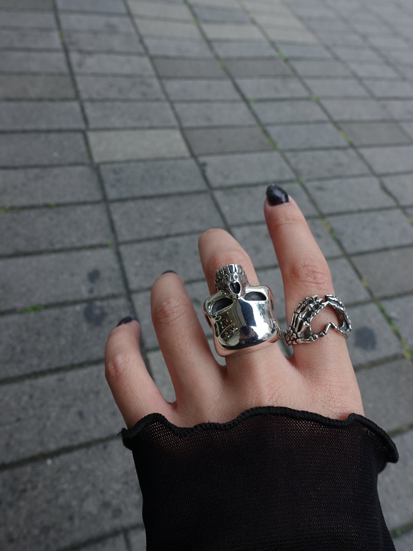 【CRAZY PIG DESIGNS クレイジーピッグデザインズ】NO.27 Large Evil Skull Ring ラージイーヴル(エビル) スカルリング