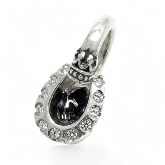 【GODSIZE ゴッドサイズ】GS601PD HORSESHOE CROWN Pendant w/DIA ホースシュークラウンペンダント  パヴェダイヤモンド