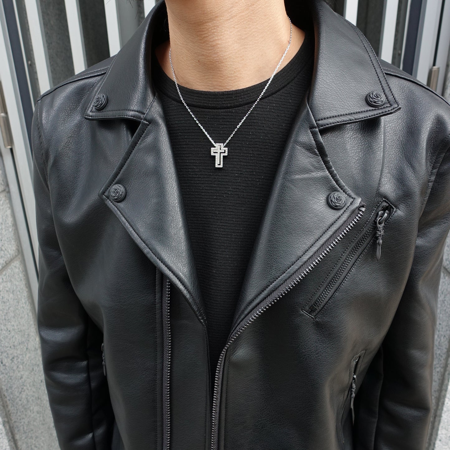 【Bastille】BHASN-003 Cross Pavé Necklace