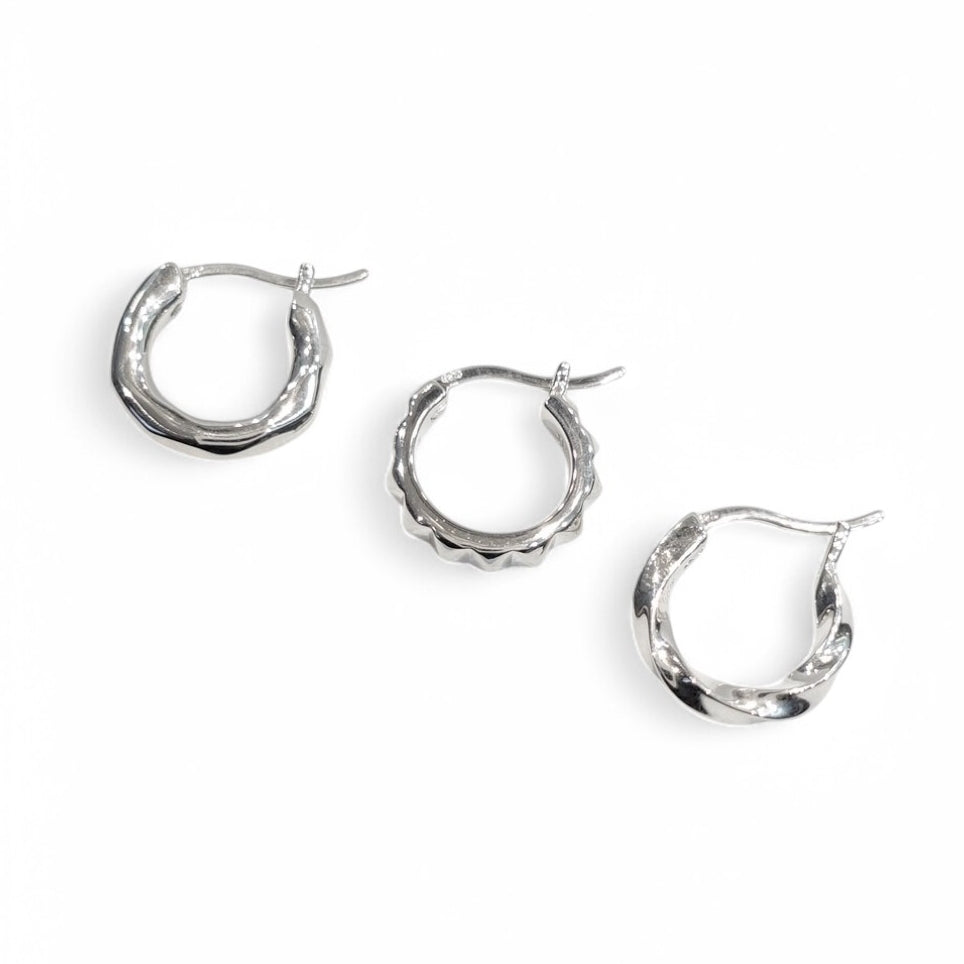 【GABLEO BRAGA/ガブレオ ブラガ】BE01003SV  Studs Design Hoop Earring