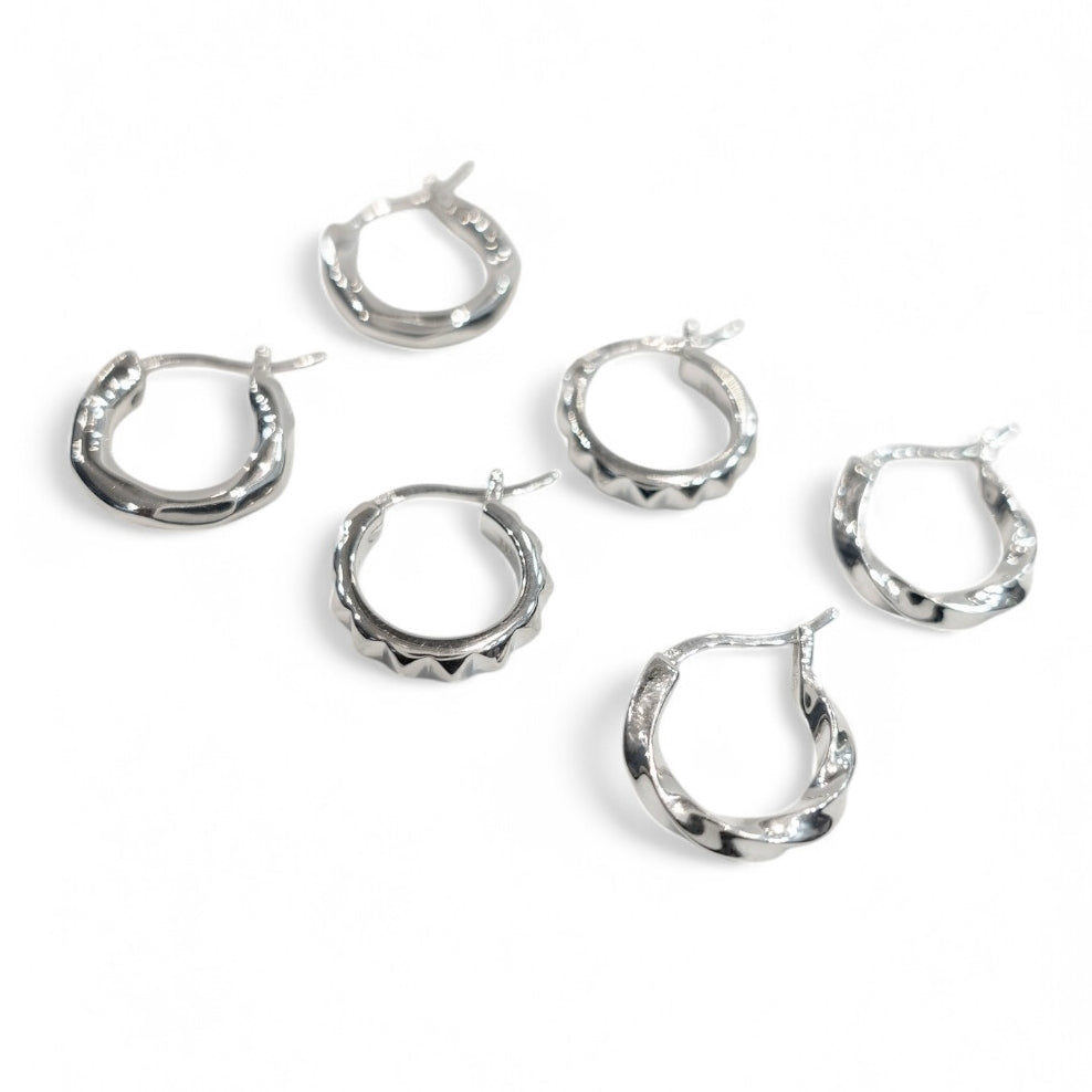 【GABLEO BRAGA/ガブレオ ブラガ】BE01003SV  Studs Design Hoop Earring