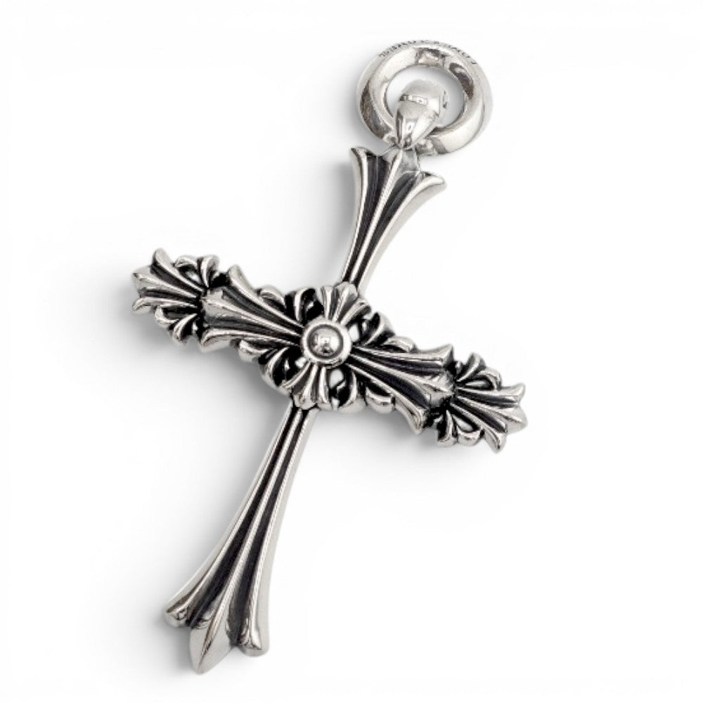 【LONE ONES ロンワンズ】MFP-0118-ID Chrome Cross Pendant with ID Ring