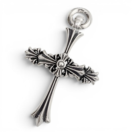 【LONE ONES ロンワンズ】MFP-0118-ID Chrome Cross Pendant with ID Ring