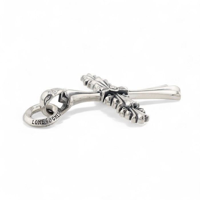 【LONE ONES ロンワンズ】MFP-0118-ID Chrome Cross Pendant with ID Ring