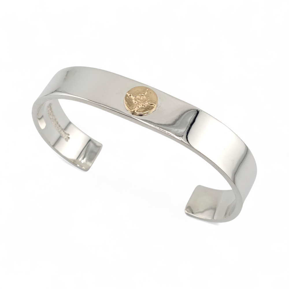 【FIRST ARROW’s ファーストアローズ】BR-001 K18付 平打12mm プレーンバングル