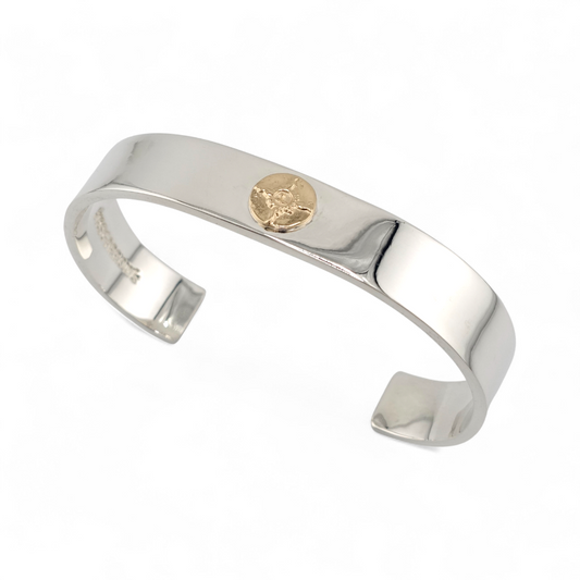 【FIRST ARROW’s ファーストアローズ】BR-001 K18付 平打12mm プレーンバングル