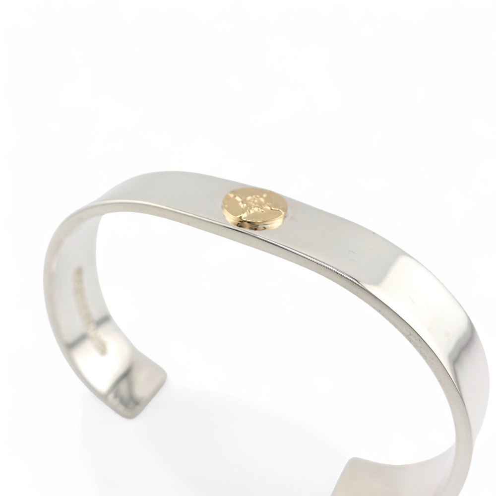 【FIRST ARROW’s ファーストアローズ】BR-001 K18付 平打12mm プレーンバングル