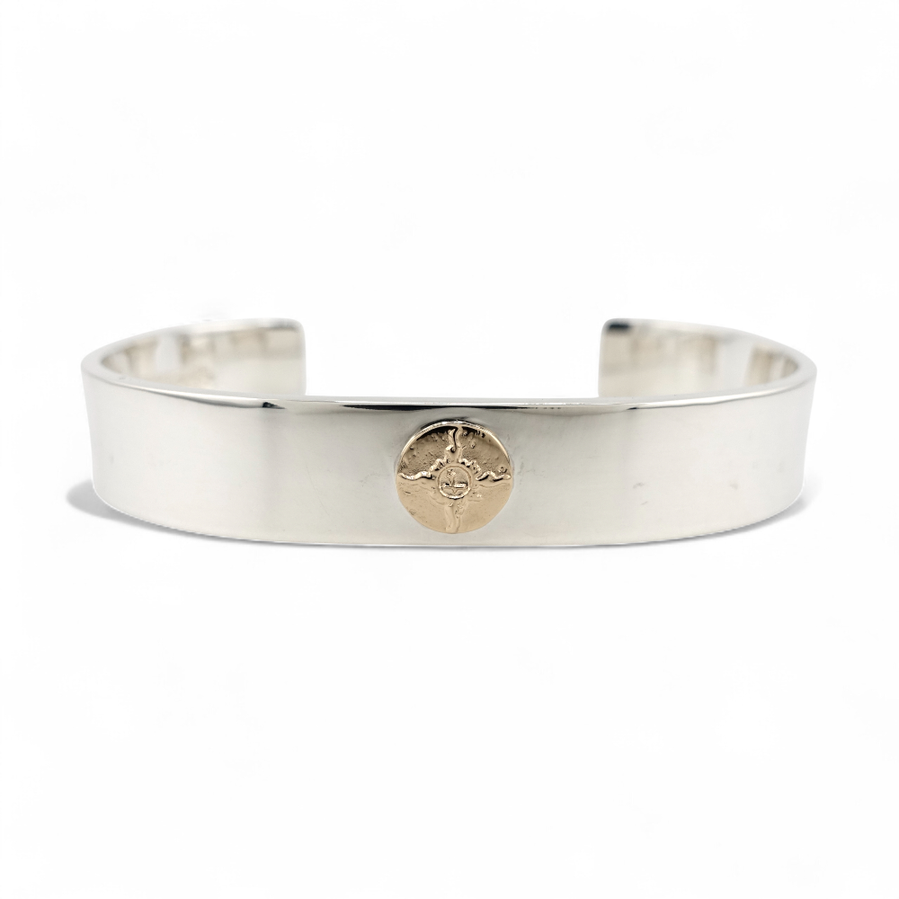 【FIRST ARROW’s ファーストアローズ】BR-001 K18付 平打12mm プレーンバングル