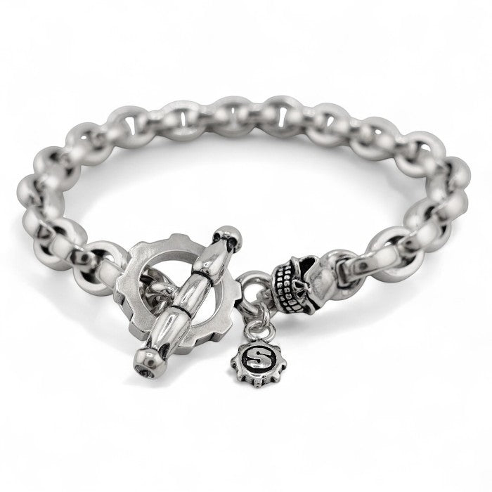 【STARLINGEAR スターリンギア】STB079 ラージプレーンリンク w/タイニースカルブレスレット