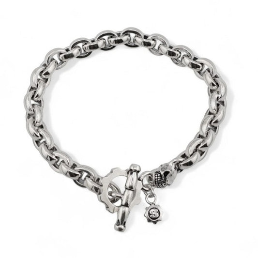 【STARLINGEAR スターリンギア】STB079 ラージプレーンリンク w/タイニースカルブレスレット