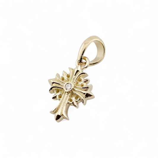 【Bastille バスティーユ】BHAP-058：petite louix croix K18YG w/Dia プチルイクルワ